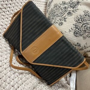 Fendi clutch crossbody penguin stripe bag
